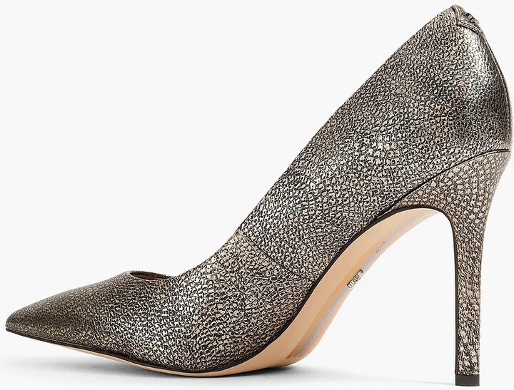 Hazel metallic textured-leather pumps - Image 3