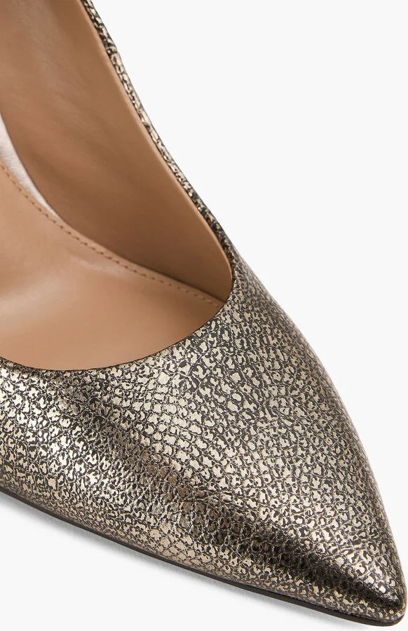 Hazel metallic textured-leather pumps - Image 4
