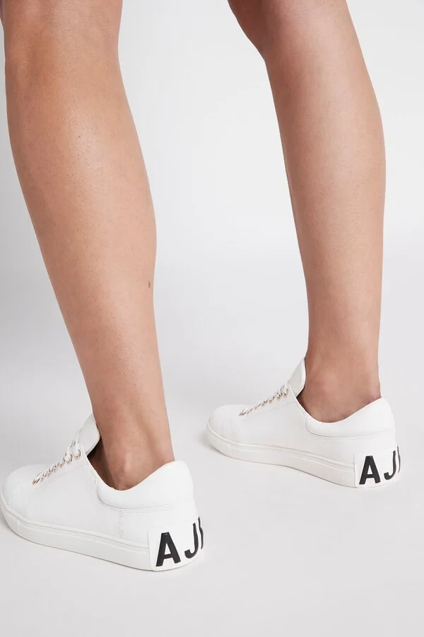 Hazel Oversized Logo Trainer In Colour White Size 36 - Image 2