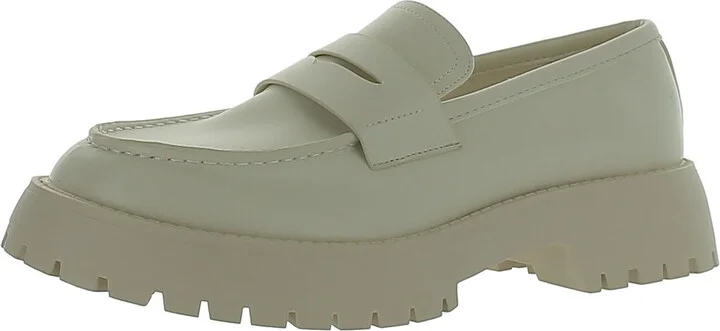 Heaathr Womens Patent Lug Sole Loafers