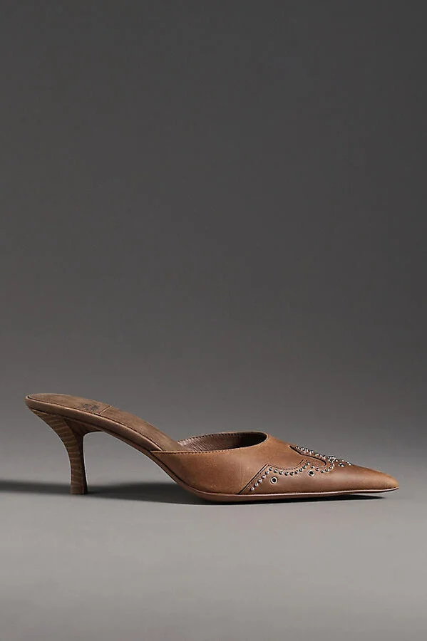 Head-West Pointed-Toe Heeled Mules - Image 3