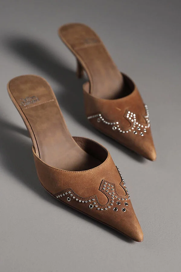 Head-West Pointed-Toe Heeled Mules - Image 4