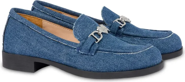 Heart-Charm Denim Loafers - Image 2