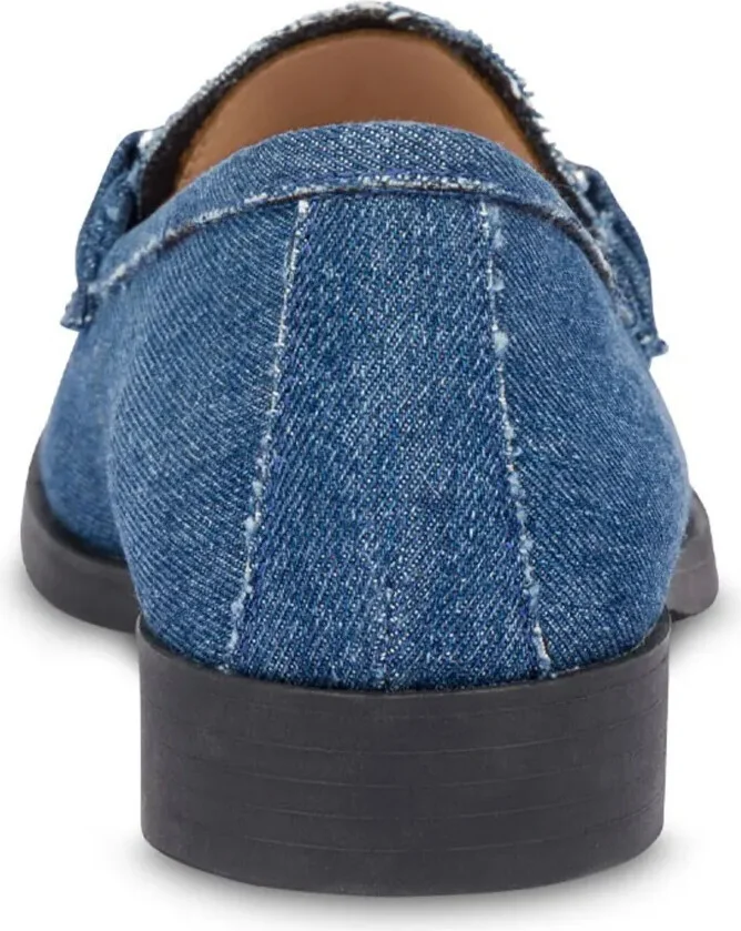 Heart-Charm Denim Loafers - Image 3