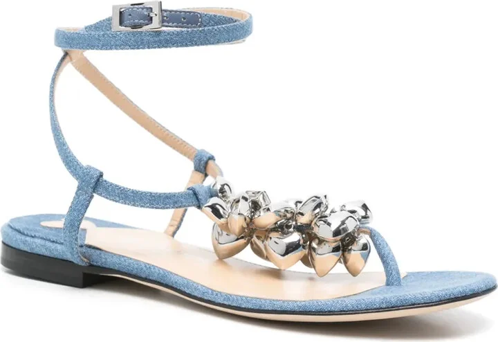 Heart-Charm Flat Sandals - Image 2