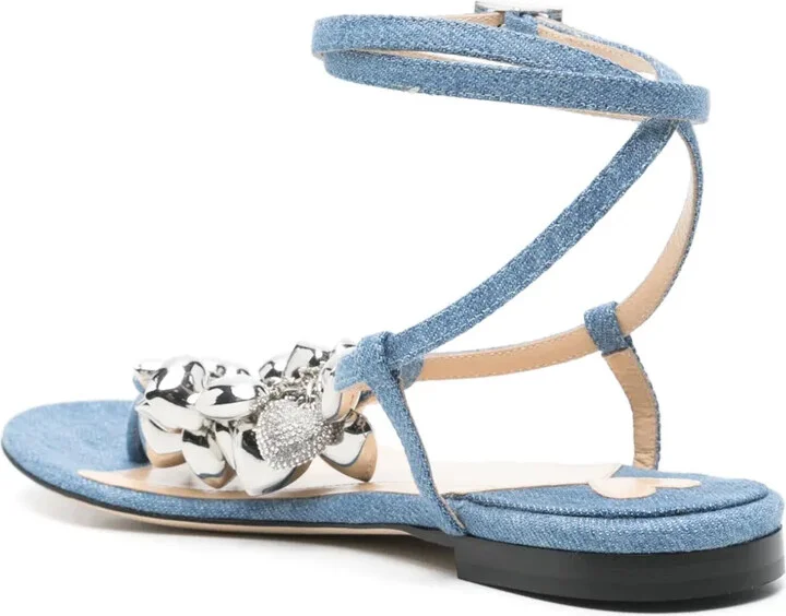 Heart-Charm Flat Sandals - Image 3