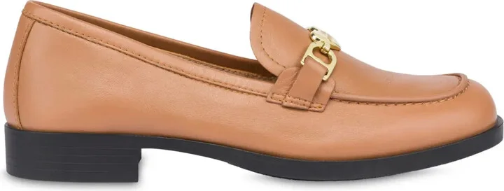 Heart-Charm Leather Loafers