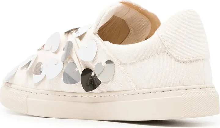 Heart-Embellished Low-Top Sneakers - Image 3