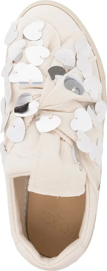 Heart-Embellished Low-Top Sneakers - Image 4