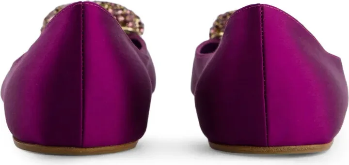 Heart-Embellished Satin Ballet Flats - Image 3