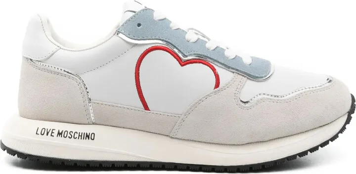 Heart-Embroidered Sneakers