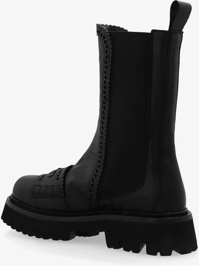 Heart-Motif Leather Ankle Boots - Image 2