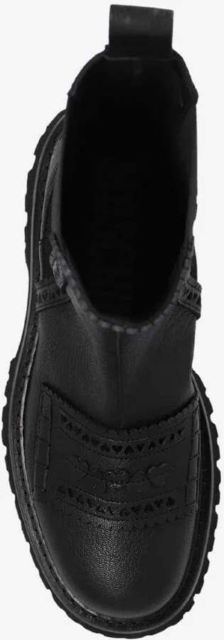 Heart-Motif Leather Ankle Boots - Image 3