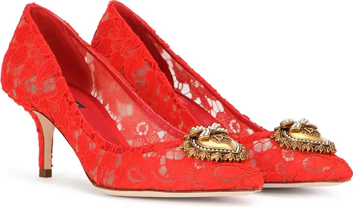 Heart plaque lace pumps - Image 2