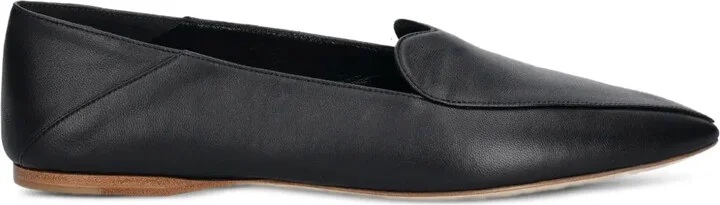 Heart pointed-toe leather loafers