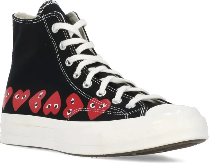 Heart-Print High-Top Sneakers