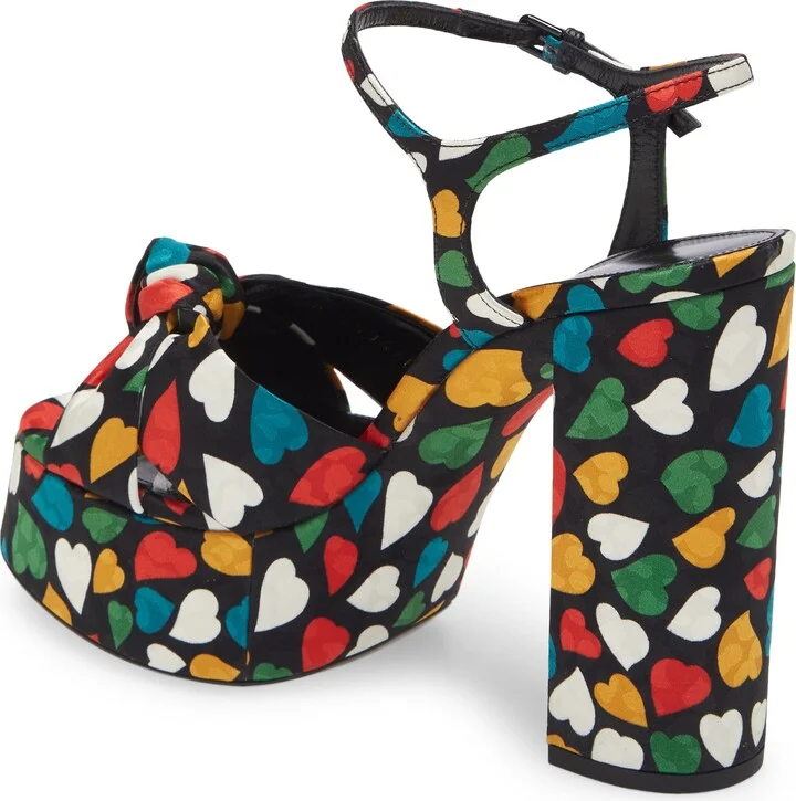 Heart Print Jacquard Platform Sandal - Image 2