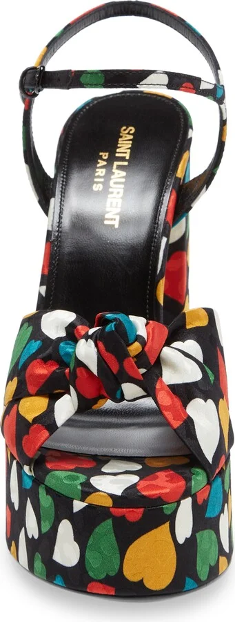 Heart Print Jacquard Platform Sandal - Image 4