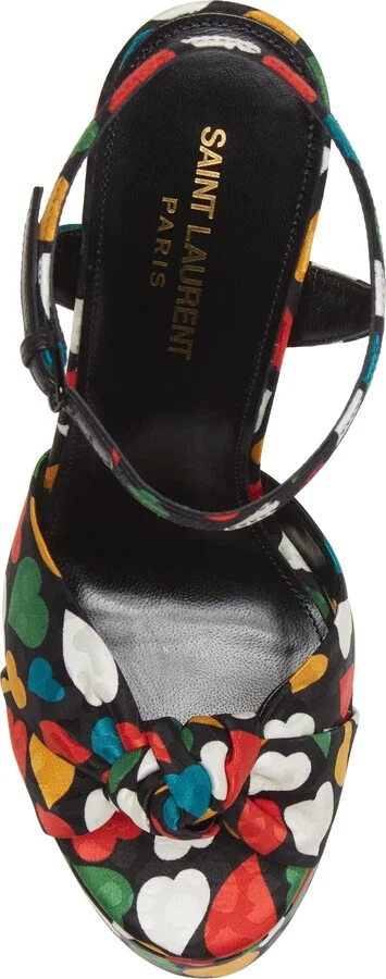Heart Print Jacquard Platform Sandal - Image 5