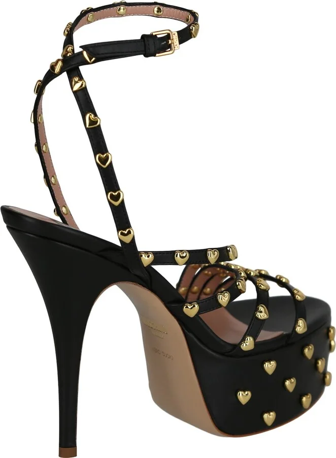 Heart Studded Ankle Strap Platform Sandal - Image 2