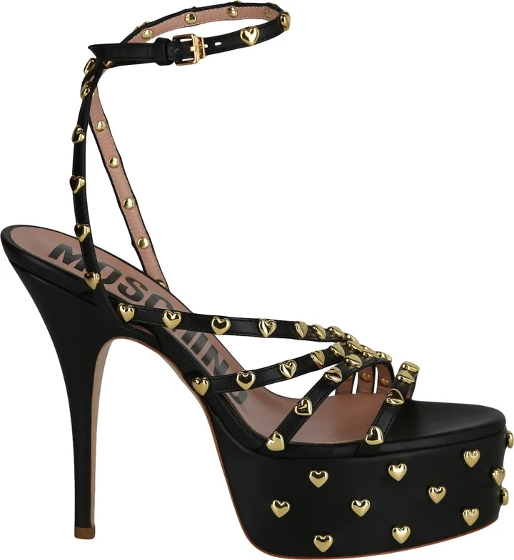 Heart Studded Ankle Strap Platform Sandal - Image 4