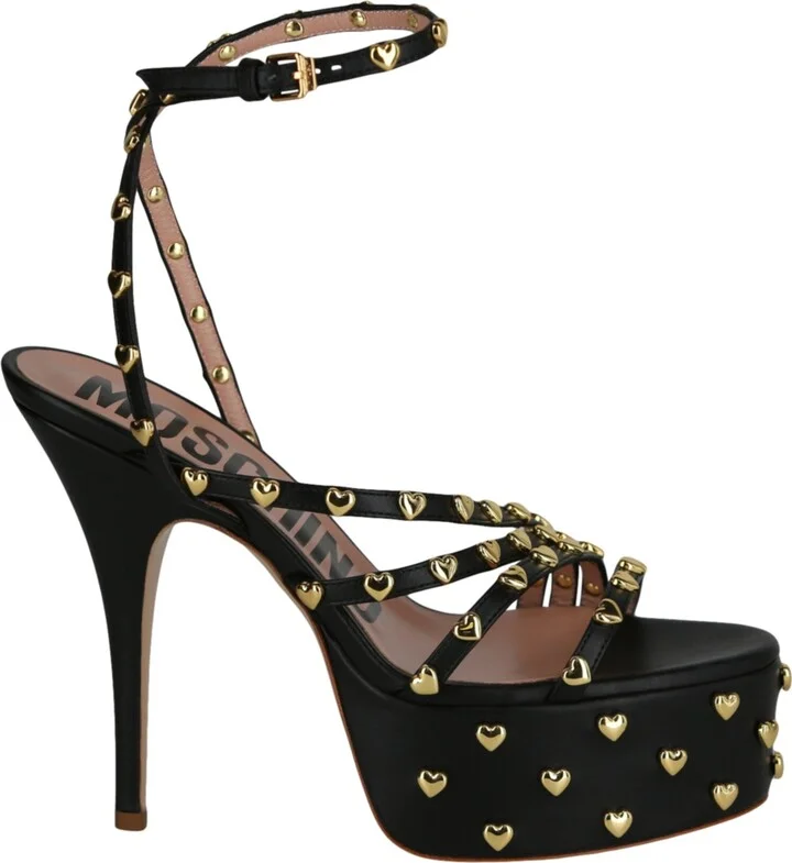 Heart Studded Platform Heels