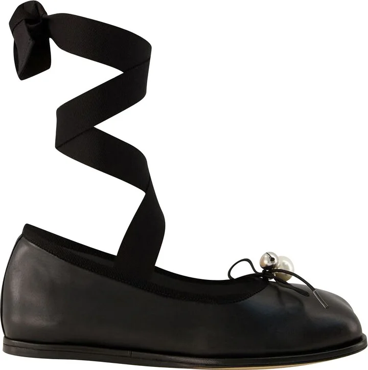 Heart Toe Ballerinas - Simone Rocha - Leather - Black