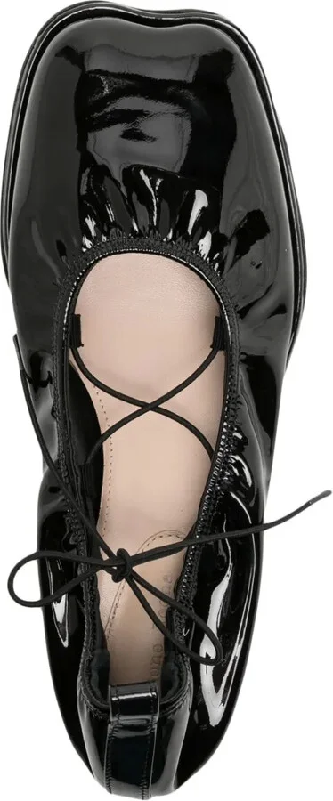 Heart-Toe Patent Leather Ballerina Shoes - Image 4