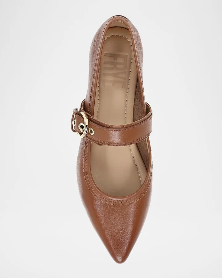 Heather Leather Mary Jane Ballerina Flats - Image 2
