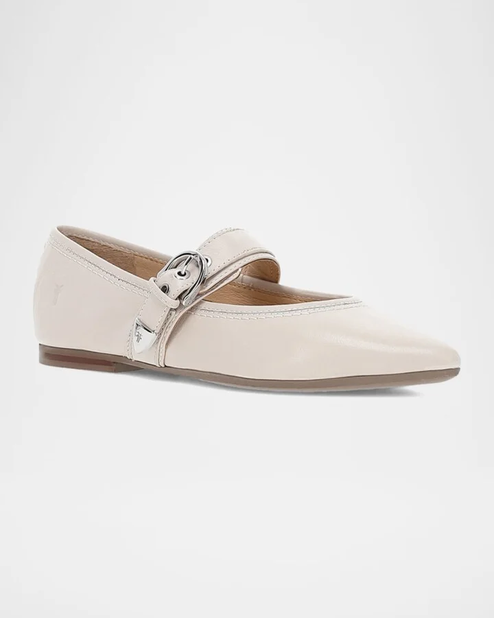 Heather Leather Mary Jane Ballerina Flats - Image 7