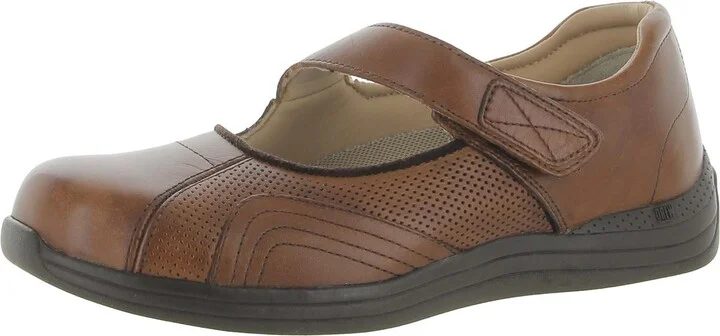 Heather Womens Leather Perforated Mary Janes