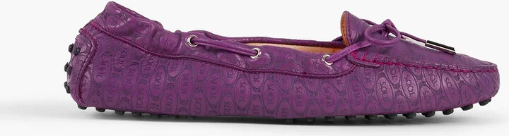 Heaven Lacetto embossed leather loafers