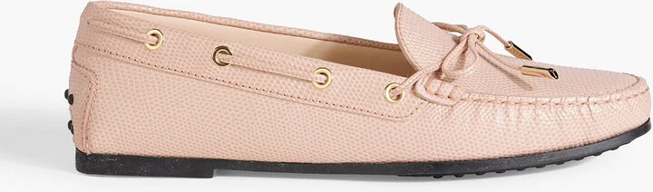Heaven Lacetto lizard-effect leather loafers