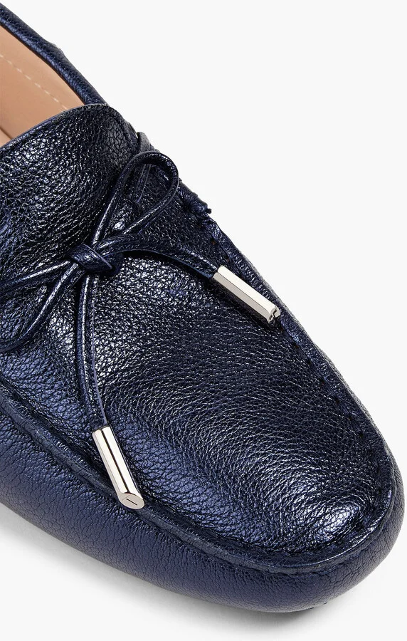 Heaven Lacetto metallic textured-leather loafers - Image 4