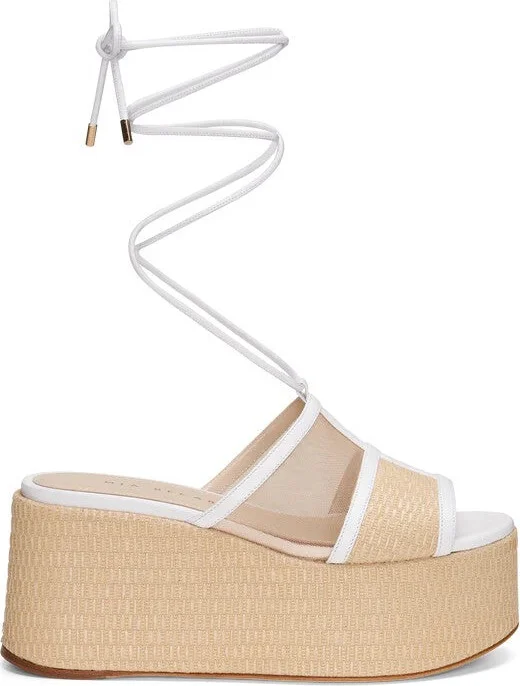 Heel Platform Sandals With Woven Base