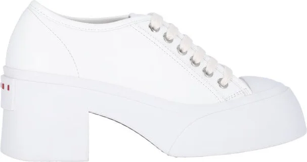 Heel Sneakers" - White
