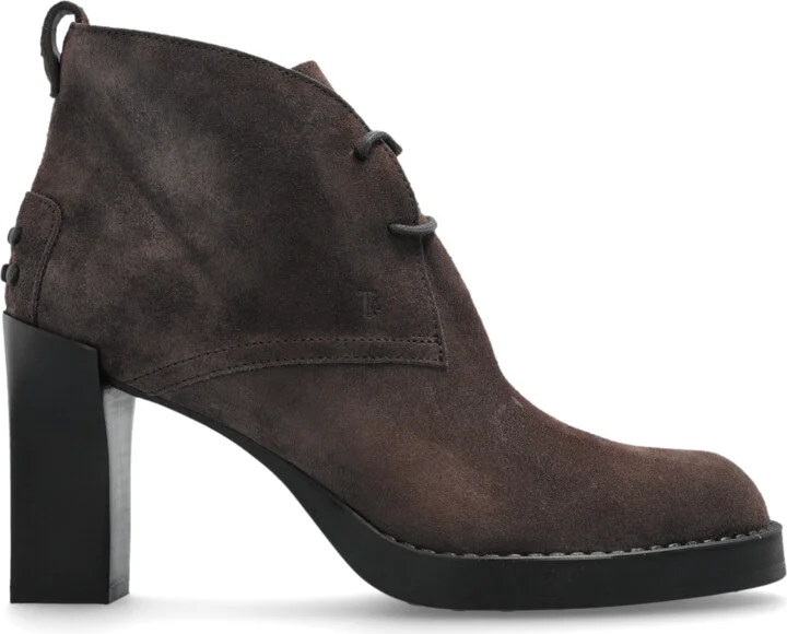Heeled Ankle Boots, , - Brown