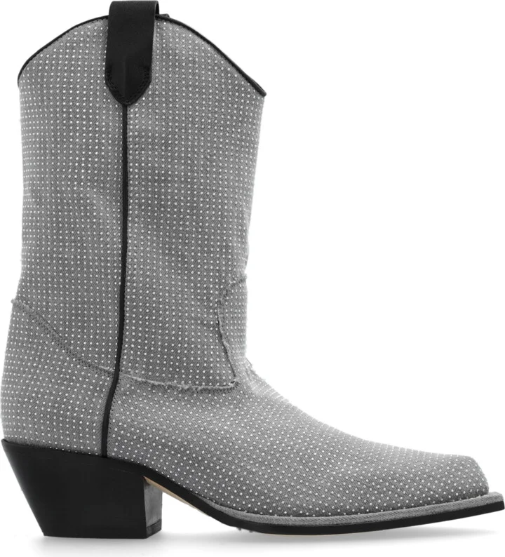 Heeled Ankle Boots, , - Grey