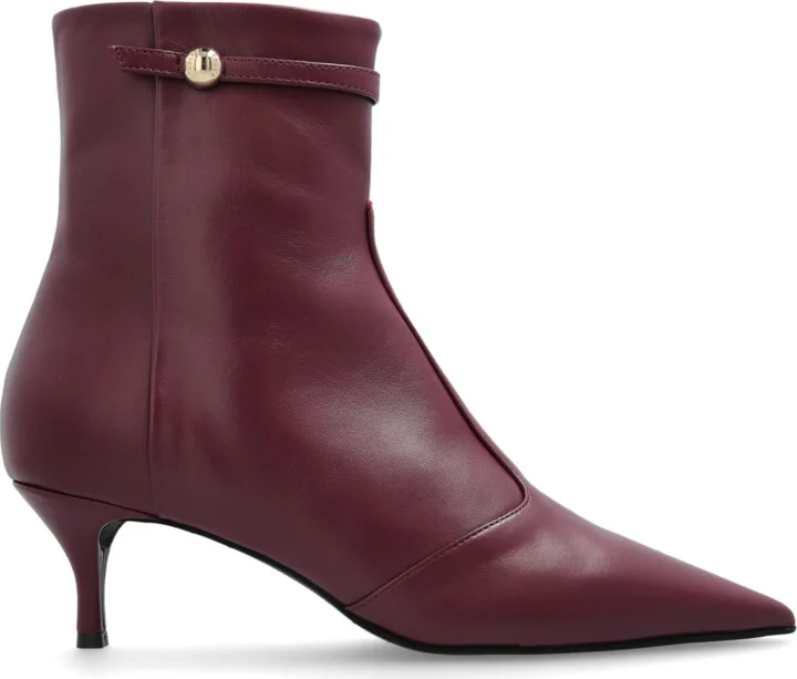 Heeled Ankle Boots "Sfera", , - Burgundy