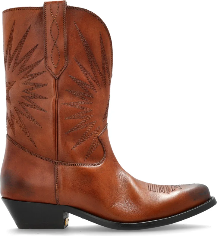 Heeled Ankle Boots `WISH STAR LOW WITH EMBROIDERIES`, , - Brown