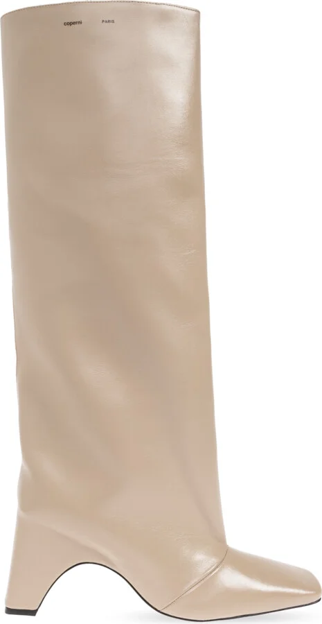 Heeled Boots, , - Beige