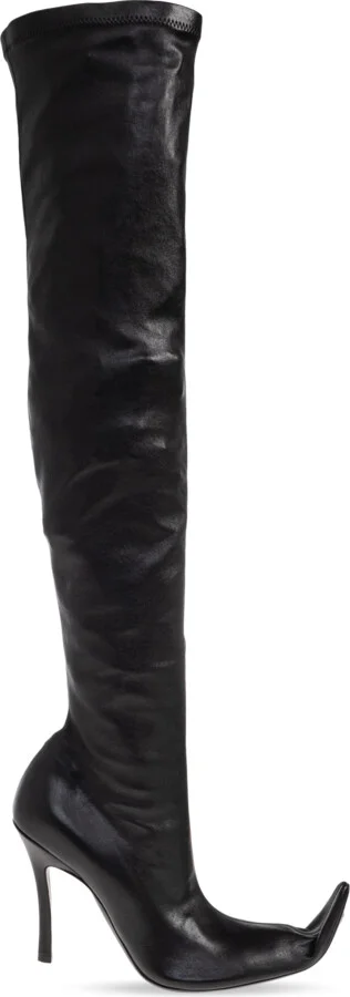 Heeled Boots `Poulaine`, , - Black