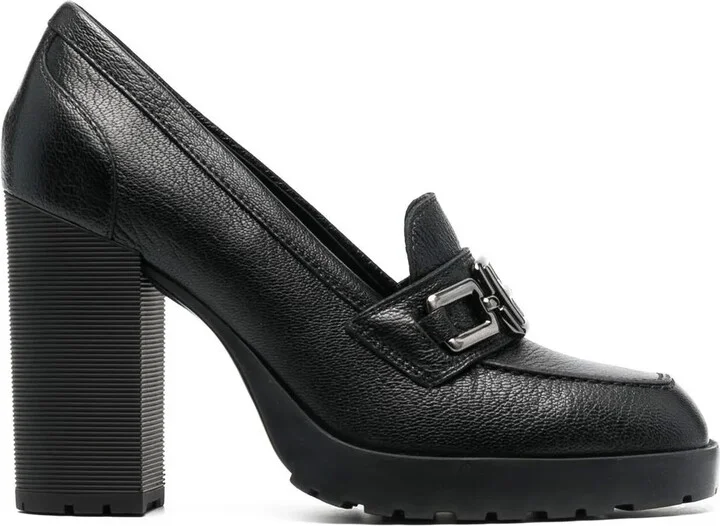 Heeled Calf-Leather Loafers