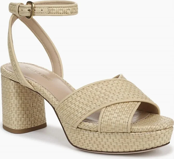 Heeled Espardrille Sandals In Natural
