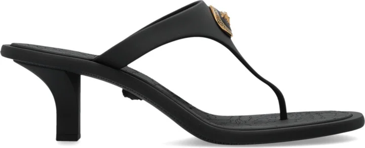 Heeled Flip-flops, , - Black