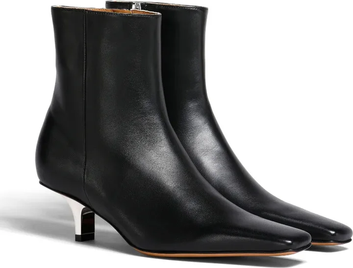 Heeled Leather Ankle Boots - Image 2