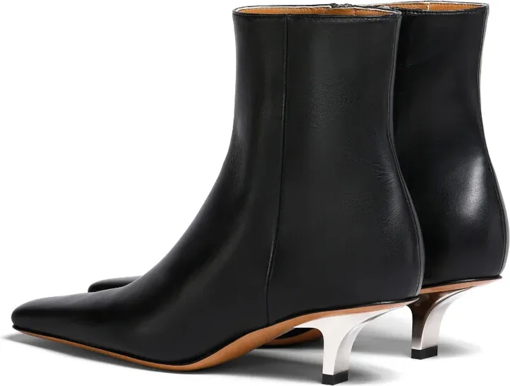 Heeled Leather Ankle Boots - Image 3