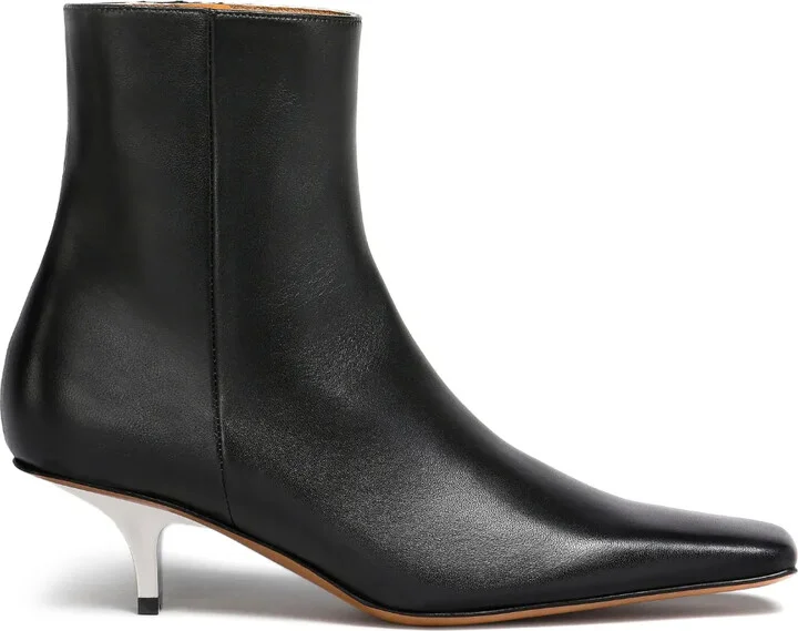 Heeled Leather Ankle Boots