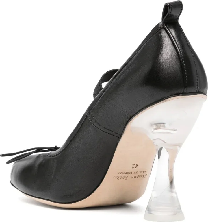 Heeled Leather Ballerina Shoes - Image 3