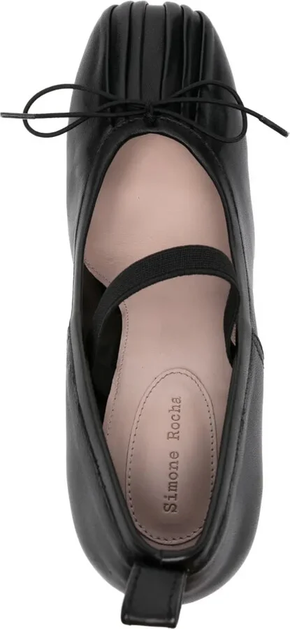 Heeled Leather Ballerina Shoes - Image 4